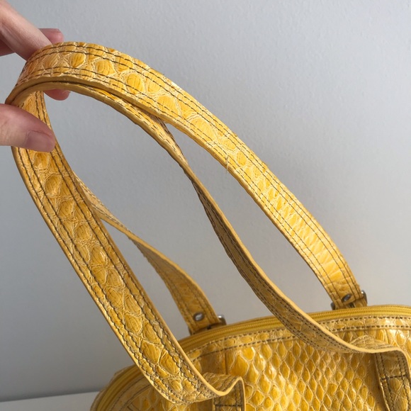 NWOT Maxx New York Yellow Faux Croc Hobo Spring Summer Bag - Picture 10 of 16